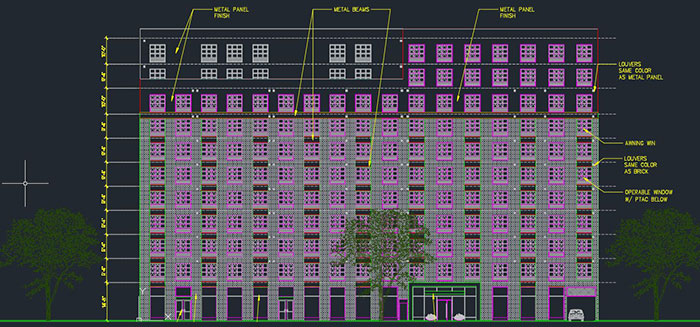 BIM rendering, Concourse Village, Bronx, NY